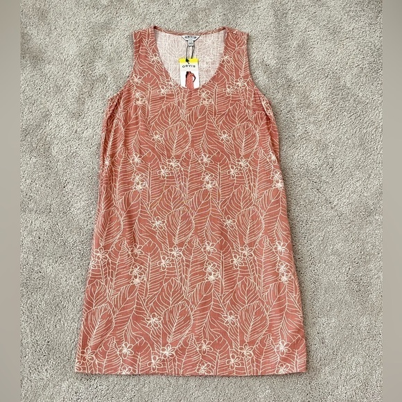 Orvis Womens Floral Sleeveless Linen blend Dress Small Coastal Grandma Lagenlook - Picture 7 of 12
